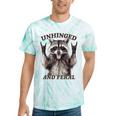 Raccoon Unhinged Feral Retro Tie-Dye T-Shirt - Summer Vibe Mint Tie-Dye