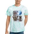 Raccoons Howling Moon Tie-Dye Unisex T-Shirt - Wild Nature Theme Mint Tie-Dye
