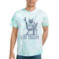 Stay Trashy Raccoon Tie-Dye T-Shirt - Feminine Halloween Fun Mint Tie-Dye