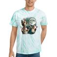 Three Possum Moon 3 Opossum Weird Cursed Meme Tie-Dye T-Shirts Mint Tie-Dye