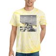 Alien UFO Raccoon Tie-Dye T-Shirt - Quirky & Whimsical Yellow Tie-Dye