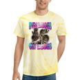 Even Baddies Get Saddies Raccoon Tie-Dye T-Shirt | Fun Meme Wear Yellow Tie-Dye