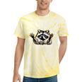 Funny Racoon Tie-Dye T-Shirt - Quirky Quote on Waste Management Yellow Tie-Dye
