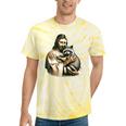 Jesus Hugging Raccoon Vintage Tie-Dye T-Shirt - Raccoon Lover Gift Yellow Tie-Dye