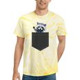 Pocket Raccoon Tie-Dye Unisex T-Shirt - Cute Animal Lover Fashion Yellow Tie-Dye