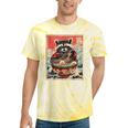 Raccoon Anime Tie-Dye T-Shirt | Quirky Japanese Noodle Design Yellow Tie-Dye