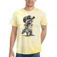 Raccoon Cowboy Tie-Dye T-Shirt for Men & Women | Graphic Meme Style Yellow Tie-Dye