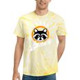 Raccoon Tie-Dye T-Shirt | Cute Trash Panda Design | Cartoon Style Yellow Tie-Dye