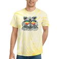 Raccoon Tie-Dye T-Shirt - Retro Sunglasses Design for Animal Lovers Yellow Tie-Dye