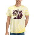 Raccoon Tie-Dye T-Shirt - Vintage Coffee-Loving Theme for Unisex Yellow Tie-Dye