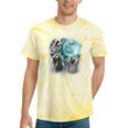 Raccoon Tie-Dye T-Shirt - Whimsical Howling Moon Scene Yellow Tie-Dye