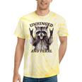 Raccoon Unhinged Feral Retro Tie-Dye T-Shirt - Summer Vibe Yellow Tie-Dye