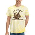 Sarcastic Raccoon Tie-Dye T-Shirt - Not My Trash Theme for Casual Fun Yellow Tie-Dye