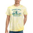 Support Local Cats Tie-Dye T-Shirt - Vintage Skunk Raccoon Theme Yellow Tie-Dye