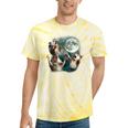 Three Possum Moon 3 Opossum Weird Cursed Meme Tie-Dye T-Shirts Yellow Tie-Dye