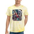 Three Racoon Moon Tie-Dye T-Shirt - Quirky Cursed Meme Style Yellow Tie-Dye