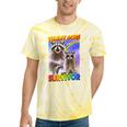 Tummy Ache Survivor Raccoon Tie-Dye T-Shirts - Fun & Whimsical Yellow Tie-Dye