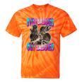 Even Baddies Get Saddies Raccoon Tie-Dye T-Shirt | Fun Meme Wear Orange Tie-Dye