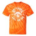 Gothic Raccoon Tie-Dye T-Shirt - Quirky Trash Eater Theme Orange Tie-Dye