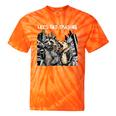 Let's Get Trashed Tie-Dye T-Shirt | Raccoon & Opossum Beer Party Orange Tie-Dye