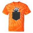 Pocket Raccoon Tie-Dye Unisex T-Shirt - Cute Animal Lover Fashion Orange Tie-Dye
