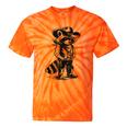 Raccoon Cowboy Western Tie-Dye T-Shirt | Fun Country Style Orange Tie-Dye