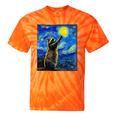 Raccoon Starry Night Tie-Dye Unisex T-Shirt - Van Gogh Art Lovers Orange Tie-Dye