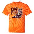 Raccoon Tie-Dye T-Shirt - Vintage Coffee-Loving Theme for Unisex Orange Tie-Dye