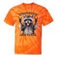 Raccoon Unhinged Feral Retro Tie-Dye T-Shirt - Summer Vibe Orange Tie-Dye