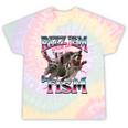 Autism Meme Tie-Dye T-Shirt | Unique Racoon Design Hazy Rainbow Tie-Dye