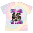Even Baddies Get Saddies Raccoon Tie-Dye T-Shirt | Fun Meme Wear Hazy Rainbow Tie-Dye