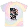 Raccoon Cowboy Western Tee - Tie-Dye Vintage Style for Adults Hazy Rainbow Tie-Dye
