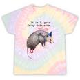 Raccoon Fairy Godpossum Tie-Dye T-Shirt - Quirky Charm Hazy Rainbow Tie-Dye