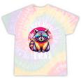 Raccoon Lovers Tie-Dye T-Shirt - Adorable Animal Theme - Small Hazy Rainbow Tie-Dye