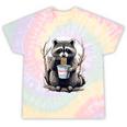 Raccoon Noodle Cup Tie-Dye Unisex T-Shirt | Fun Novelty Wear Hazy Rainbow Tie-Dye