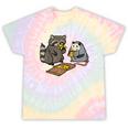 Raccoon Opossum Eating Pizza Street Cats Men Women Kid Tie-Dye T-Shirts Hazy Rainbow Tie-Dye