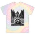 Raccoon & Sasquatch Selfie Tie-Dye T-Shirt - Fun Unisex Apparel Hazy Rainbow Tie-Dye