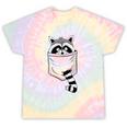 Raccoon Tie-Dye T-Shirt | Casual, Cartoon Animal | Classic Fit Hazy Rainbow Tie-Dye