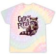 Raccoon Tie-Dye T-Shirt - Vintage Coffee-Loving Theme for Unisex Hazy Rainbow Tie-Dye