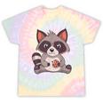 Raccoon Tie-Dye T-Shirt - Whimsical Wildlife Fashion for Adults Hazy Rainbow Tie-Dye