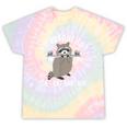Raccoon Trash Panda | Tie-Dye Gym T-Shirt for Workout Enthusiasts Hazy Rainbow Tie-Dye