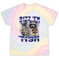 Rizz Em Autistic Raccoon Tie-Dye Unisex T-Shirt - Fun Meme Wear Hazy Rainbow Tie-Dye