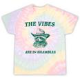 Sarcastic Raccoon Cowboy Tie-Dye T-Shirt - Fun Unisex Graphic Hazy Rainbow Tie-Dye