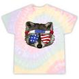 USA Patriotic Raccoon T-Shirt | July 4th Tie-Dye Trash Panda Tee Hazy Rainbow Tie-Dye