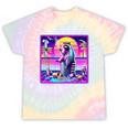Vaporwave Raccoon Tie-Dye T-Shirt | Retrowave Synthwave Style Hazy Rainbow Tie-Dye