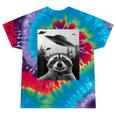 Alien UFO Raccoon Tie-Dye Unisex T-Shirt - Cosmic Adventure Appeal Festival Tie-Dye