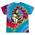 Jesus Hugging Raccoon Vintage Tie-Dye T-Shirt - Raccoon Lover Gift Festival Tie-Dye