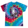 Raccoon Moonlight Tie-Dye Unisex T-Shirt | Whimsical Night Theme Festival Tie-Dye