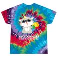 Raccoon With Unicorn Horn Tie-Dye T-Shirt | Whimsical Unisex Gift Festival Tie-Dye