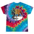Retro Raccoon Tie-Dye T-Shirt - Vintage Half Moon Design Festival Tie-Dye